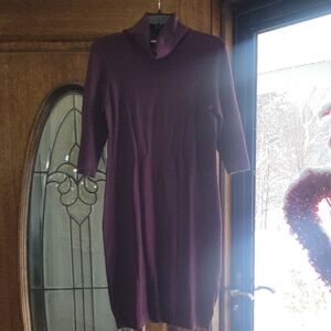 Purple Turtleneck Dress